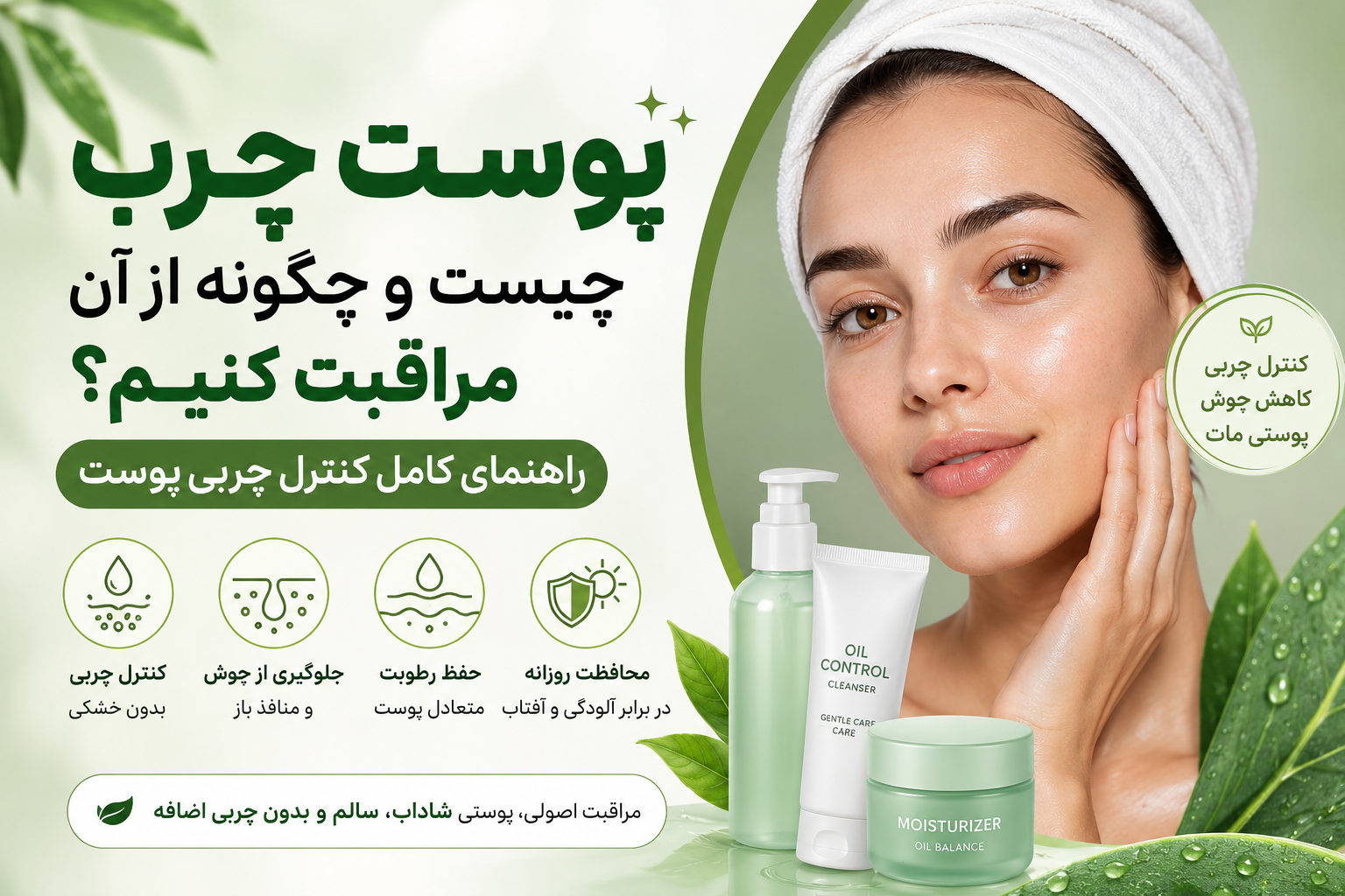 پوست چرب چیست و چگونه از آن مراقبت کنیم؟ راهنمای کامل کنترل چربی پوست
