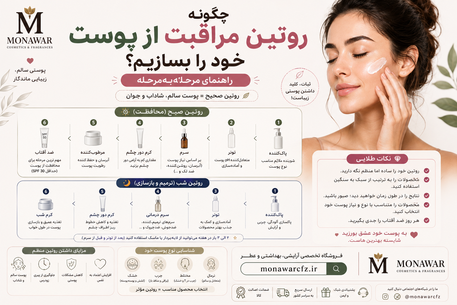 چگونه روتین مراقبت از پوست خود را بسازیم؟ راهنمای مرحله‌به‌مرحله