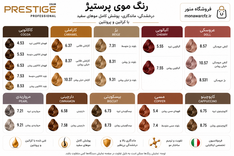 رنگ مو پرستیژ حرفهای 120 میل | Prestige Professional Hair Color
