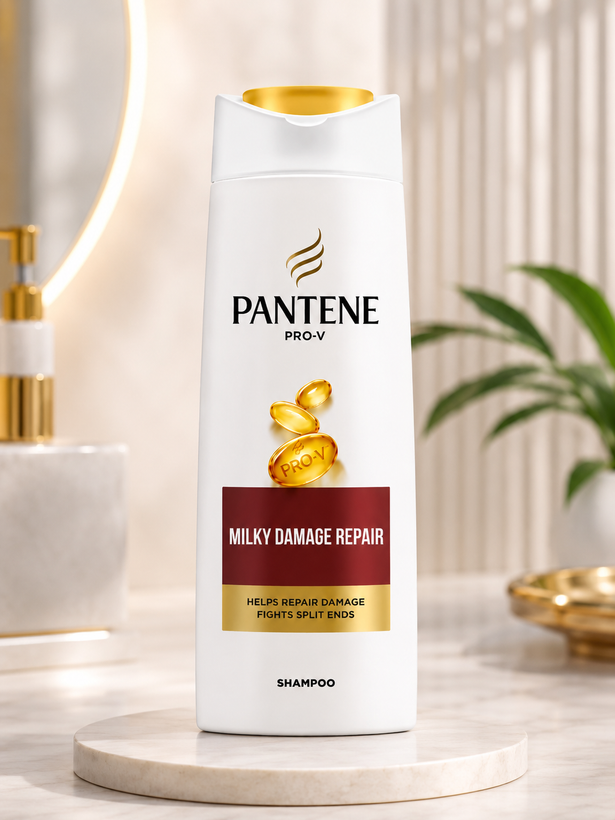 شامپو پنتن ترمیم کننده مو Milky Damage Repair حجم 390 میلی لیتر